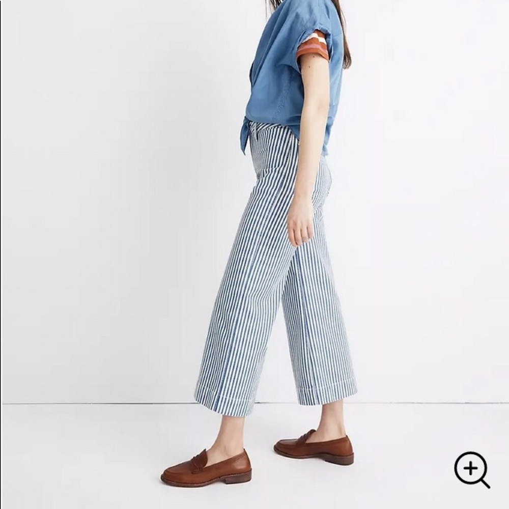 Madewell Wide-Leg Crop Pants Railroad Stripe